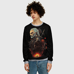 Свитшот мужской Ведьмак Геральт из Ривии, цвет: 3D-меланж — фото 2