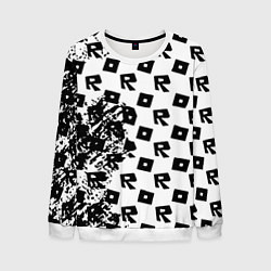 Свитшот мужской Roblox pattern game black, цвет: 3D-белый