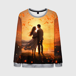 Свитшот мужской Влюбленная пара на закате, цвет: 3D-меланж