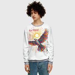 Свитшот мужской Голубь мира, цвет: 3D-меланж — фото 2