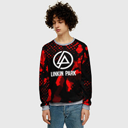 Свитшот мужской Linkin park краски текстуры, цвет: 3D-меланж — фото 2