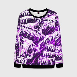 Мужской свитшот Белые клыки на розовом фоне