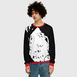 Свитшот мужской Чёрно белые краски, цвет: 3D-красный — фото 2