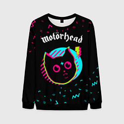 Свитшот мужской Motorhead - rock star cat, цвет: 3D-черный