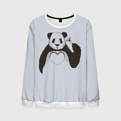 Свитшот мужской Panda love art, цвет: 3D-белый