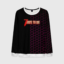 Свитшот мужской 7 days to die зомби шутер, цвет: 3D-белый