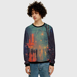 Свитшот мужской Пасмурный вечер, цвет: 3D-черный — фото 2