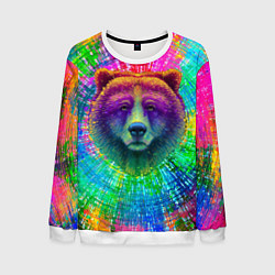 Свитшот мужской Цветной медведь, цвет: 3D-белый