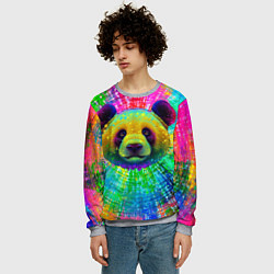 Свитшот мужской Цветная панда, цвет: 3D-меланж — фото 2