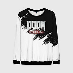 Свитшот мужской Doom eternal белые краски, цвет: 3D-черный