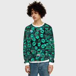 Свитшот мужской Голубые поцелуи, цвет: 3D-белый — фото 2