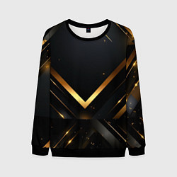 Свитшот мужской Gold luxury black abstract, цвет: 3D-черный