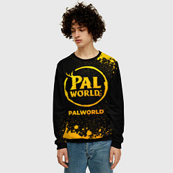 Свитшот мужской Palworld - gold gradient, цвет: 3D-черный — фото 2