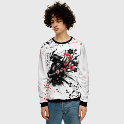 Свитшот мужской Ghost of Tsushima - sakura samurai ghost, цвет: 3D-черный — фото 2