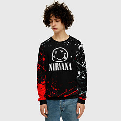 Свитшот мужской Nirvana брызги красок, цвет: 3D-черный — фото 2