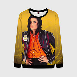 Мужской свитшот Michael Jackson на золотом фоне с графикой