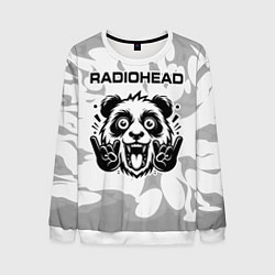 Мужской свитшот Radiohead рок панда на светлом фоне