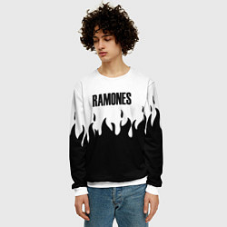 Свитшот мужской Ramones fire black rock, цвет: 3D-белый — фото 2