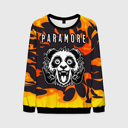Мужской свитшот Paramore рок панда и огонь