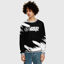Свитшот мужской Linkin park рок бенд краски, цвет: 3D-меланж — фото 2