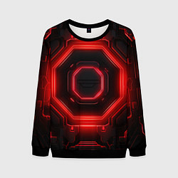 Свитшот мужской Nvidia style black and red neon, цвет: 3D-черный