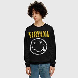 Свитшот мужской Джинсовка с nirvana, цвет: 3D-черный — фото 2
