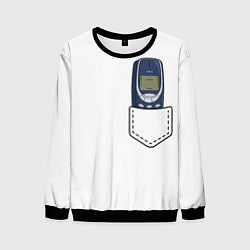 Свитшот мужской Нокиа 3310 в стиле 90х, цвет: 3D-черный