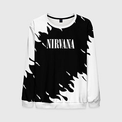 Мужской свитшот Nirvana текстура огонь