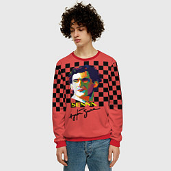 Свитшот мужской Айртон Сенна гонщик, цвет: 3D-красный — фото 2
