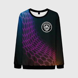 Свитшот мужской Manchester City футбольная сетка, цвет: 3D-черный