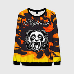Мужской свитшот Nightwish рок панда и огонь