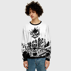 Свитшот мужской Samurai steel cyberpunk game, цвет: 3D-черный — фото 2