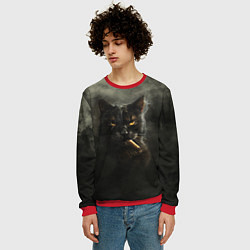 Свитшот мужской Кот - Бегемот, цвет: 3D-красный — фото 2