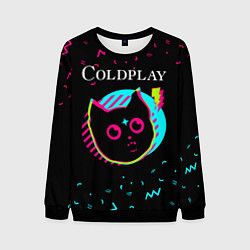 Мужской свитшот Coldplay - rock star cat