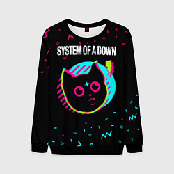 Свитшот мужской System of a Down - rock star cat, цвет: 3D-черный
