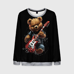 Мужской свитшот Большой плюшевый медведь играет на гитаре