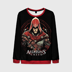 Мужской свитшот Assassins creed в красном капюшоне