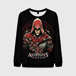 Мужской свитшот Assassins creed в красном капюшоне