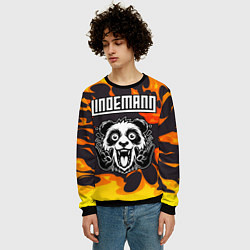 Свитшот мужской Lindemann рок панда и огонь, цвет: 3D-черный — фото 2