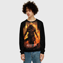 Свитшот мужской Assassins creed пустыня на фоне, цвет: 3D-черный — фото 2