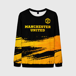 Свитшот мужской Manchester United - gold gradient посередине, цвет: 3D-черный