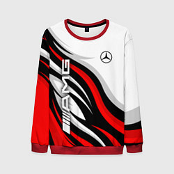 Свитшот мужской Mercedes benz AMG - белый с красным, цвет: 3D-красный