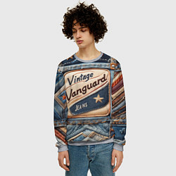 Свитшот мужской Vintage vanguard jeans - patchwork, цвет: 3D-меланж — фото 2