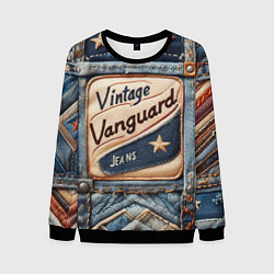 Свитшот мужской Vintage vanguard jeans - patchwork, цвет: 3D-черный