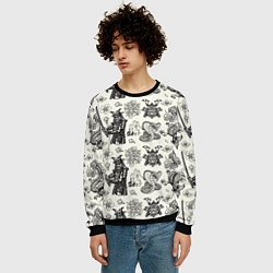 Свитшот мужской Старинные японские элементы, цвет: 3D-черный — фото 2