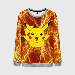 Свитшот мужской Pikachu yellow lightning, цвет: 3D-меланж