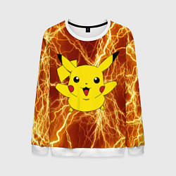 Свитшот мужской Pikachu yellow lightning, цвет: 3D-белый