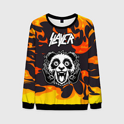 Мужской свитшот Slayer рок панда и огонь