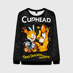 Свитшот мужской Cuphead - dont deal with the devil, цвет: 3D-черный