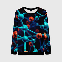 Свитшот мужской Молекулы под микроскопом, цвет: 3D-черный